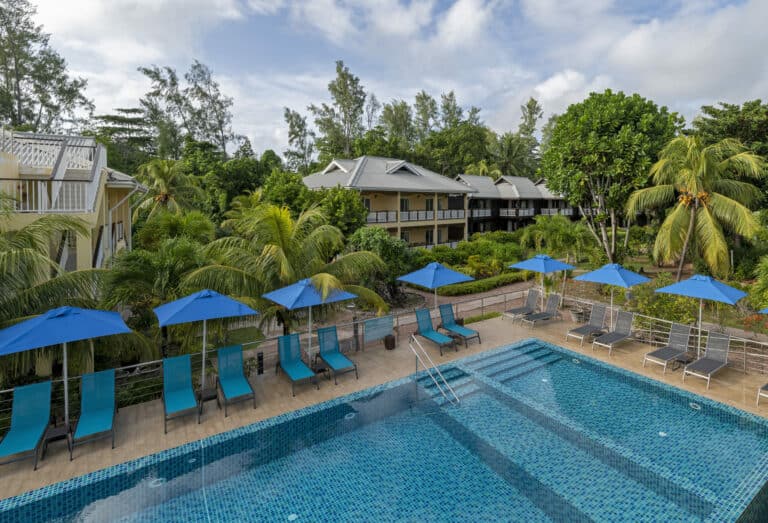 NSPI award-winning pool by Pride Pools International in Cape Town, Western Cape — Aca Jou Hotel-Praslin, Seychelles — photograph 4 of 6