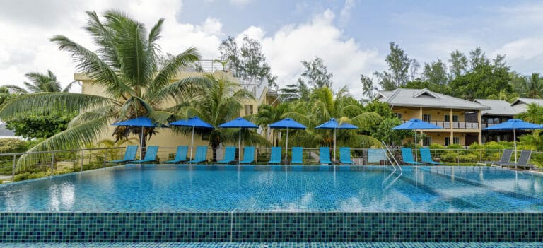 NSPI award-winning pool by Pride Pools International in Cape Town, Western Cape — Aca Jou Hotel-Praslin, Seychelles — photograph 5 of 6