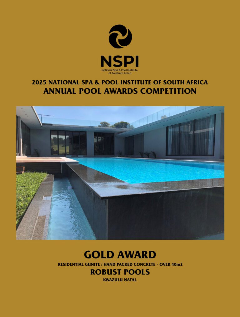 NSPI award-winning pool by Robust Pools and Paving in Durban, KwaZulu-Natal — Residential Gunite / Hand Packed Concrete (over 40m²) — photograph 2 of 2