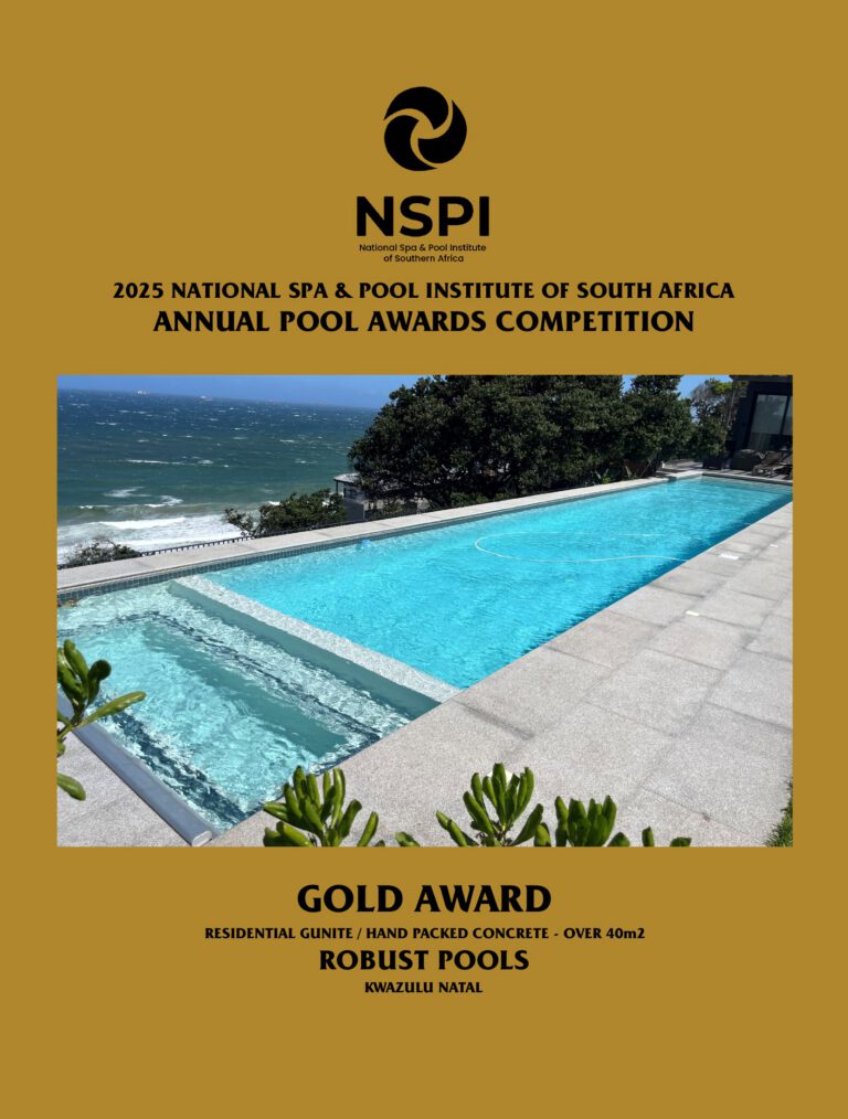 NSPI award-winning pool by Robust Pools and Paving in Durban, KwaZulu-Natal — Residential Gunite / Hand Packed Concrete (over 40m²) — photograph 2 of 2