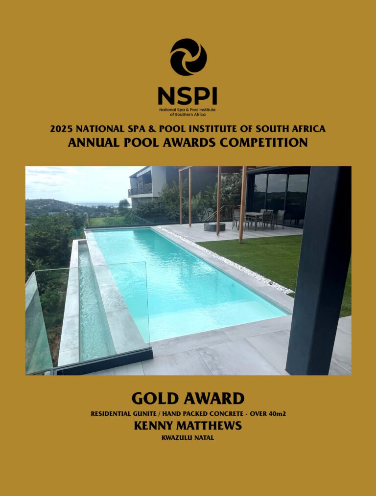 NSPI award-winning pool by Kenny Matthews Pools cc in KwaDukuza Local Municipality, KwaZulu-Natal — Residential Gunite / Hand Packed Concrete (over 40m²) — photograph 2 of 2