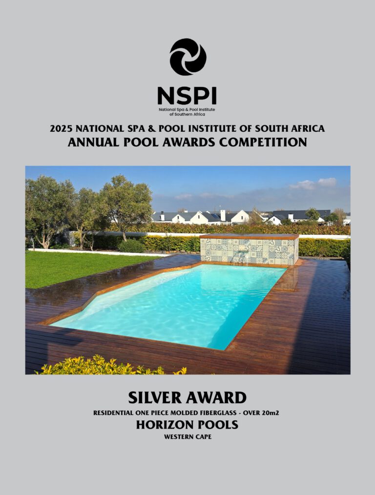 NSPI award-winning pool by Horizon Pools (Pty) Ltd in Strand, Western Cape — Residential One-Piece Moulded Fibreglass (over 20m²) — photograph 2 of 2
